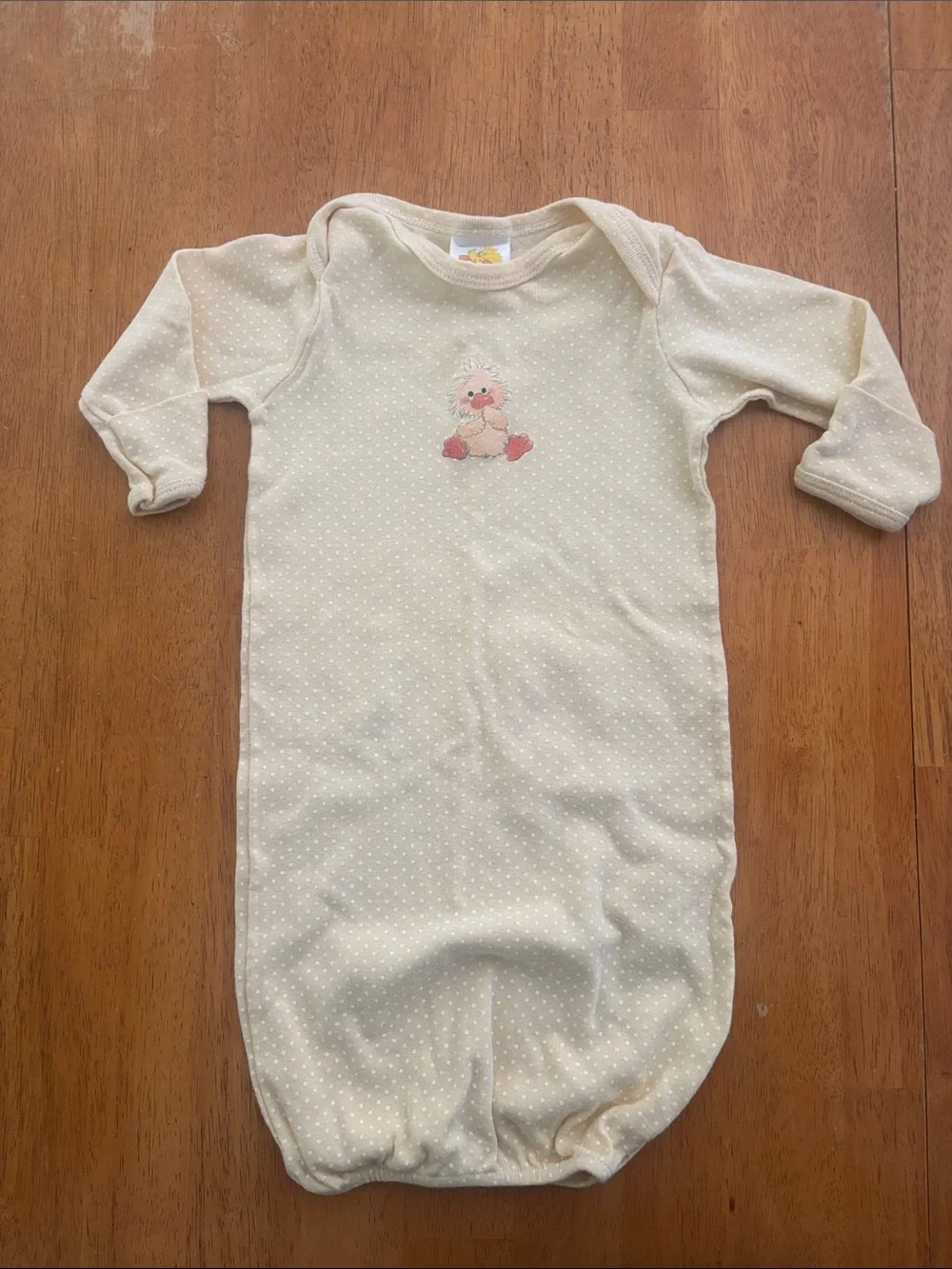 Vintage Little Suzy’s Zoo Yellow Dot Baby Sleep Gown with Chick